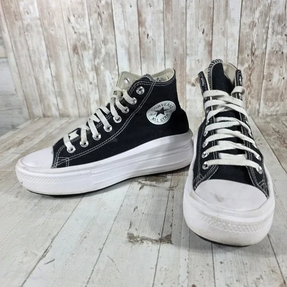 Converse Chuck Taylor All Star Move High Top Platform Sneakers Black 568497C 8W - Picture 5 of 8